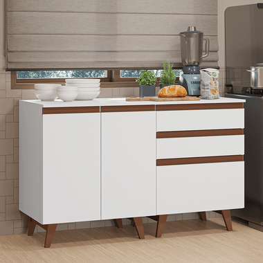Kit 2 Muebles de Cocina Bajos Reims 1.30 m con Encimera