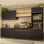 Cocina Integral Reims 3.10 m con Encimera Negro/Marrón 01