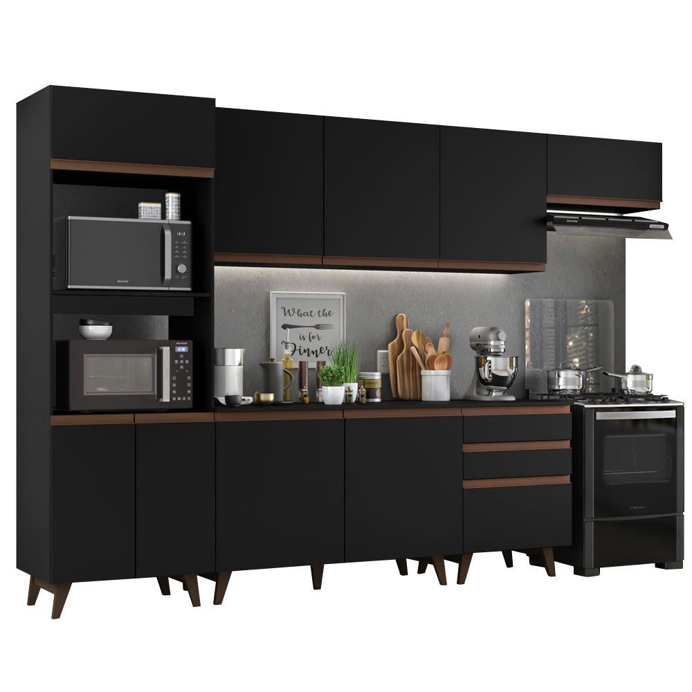 Cocina Integral Reims 3.20 m con Encimera Negro 01