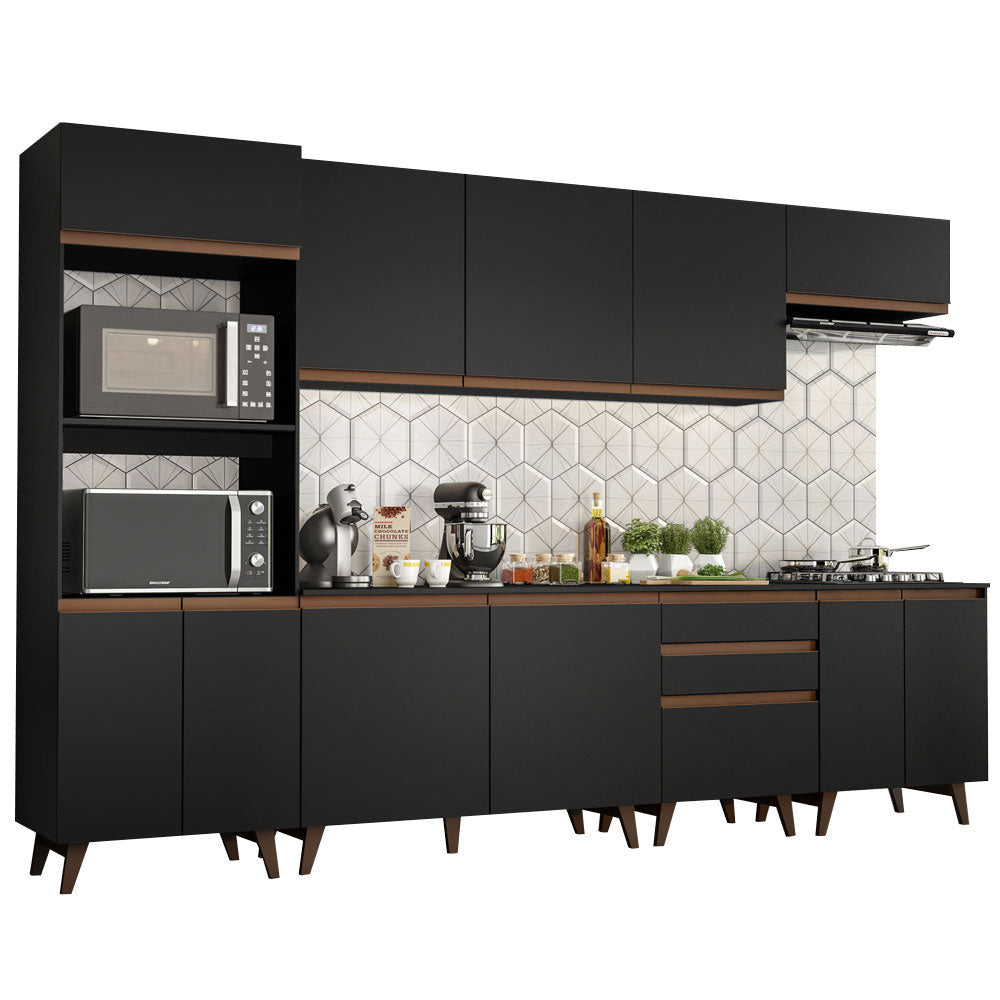 Cocina Integral Reims 3.20 m con Encimera Negro 02