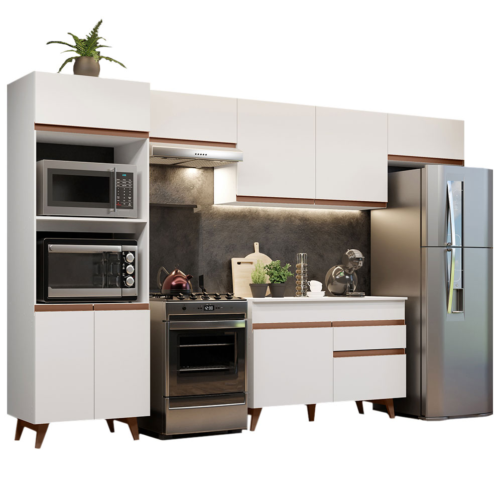 Cocina Integral Reims 3.30 m con Encimera Blanco 01