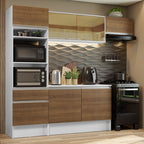 Cocina Integral Diamante 2.40 m con Encimera Blanco/Marrón 02