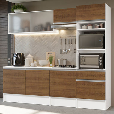 Cocina Integral Topazio 2.40 m con Encimera Blanco/Marrón 05