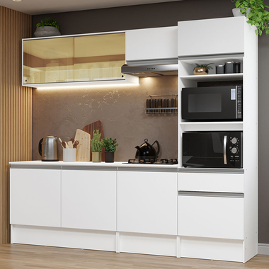 Cocina Integral Diamante 2.40 m con Encimera Blanco 06