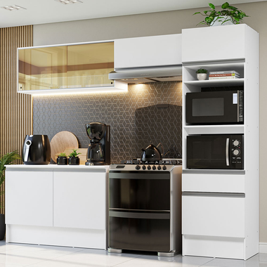 Cocina Integral Diamante 2.60 m con Encimera Blanco