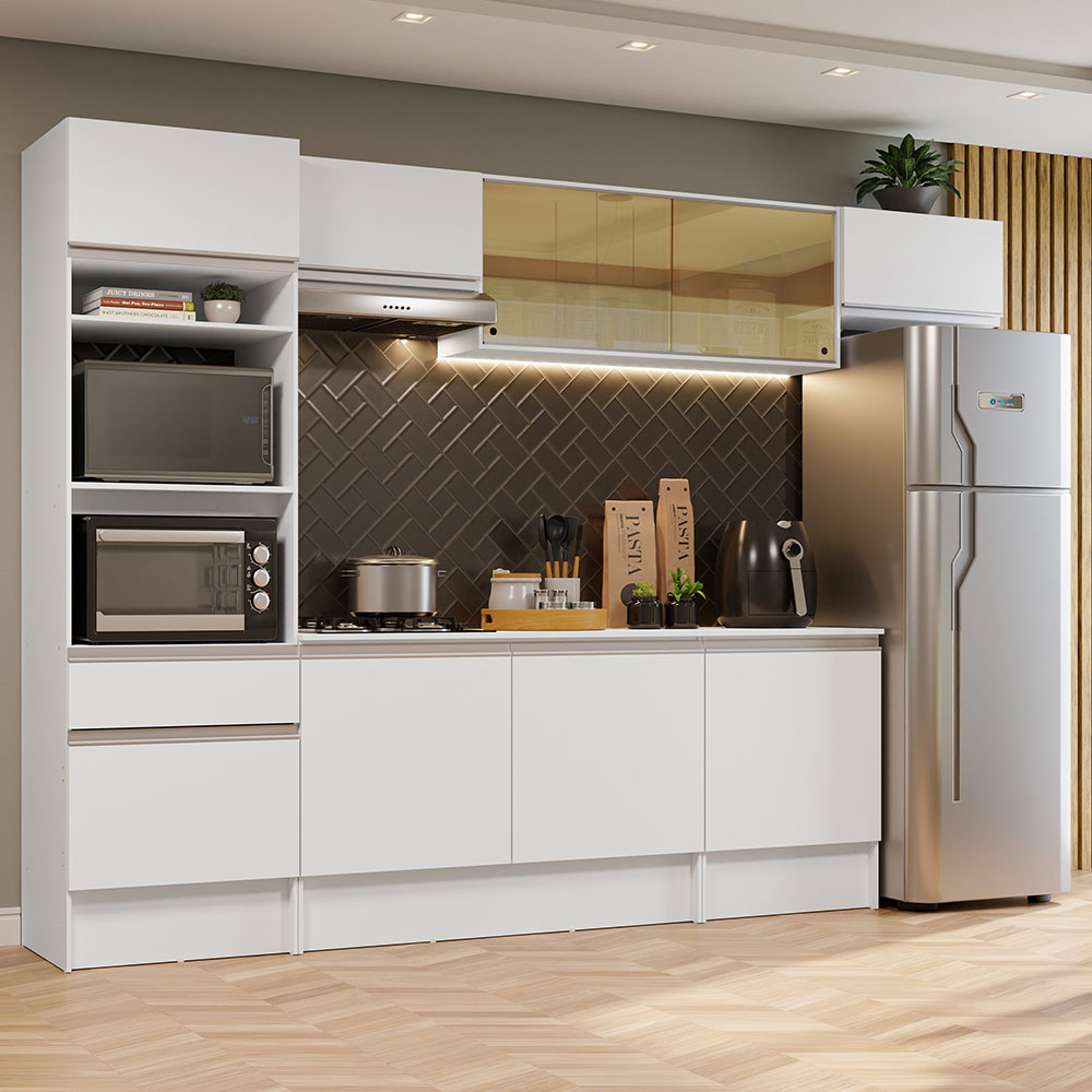 Cocina Integral Diamante 3.00 m con Encimera Blanco
