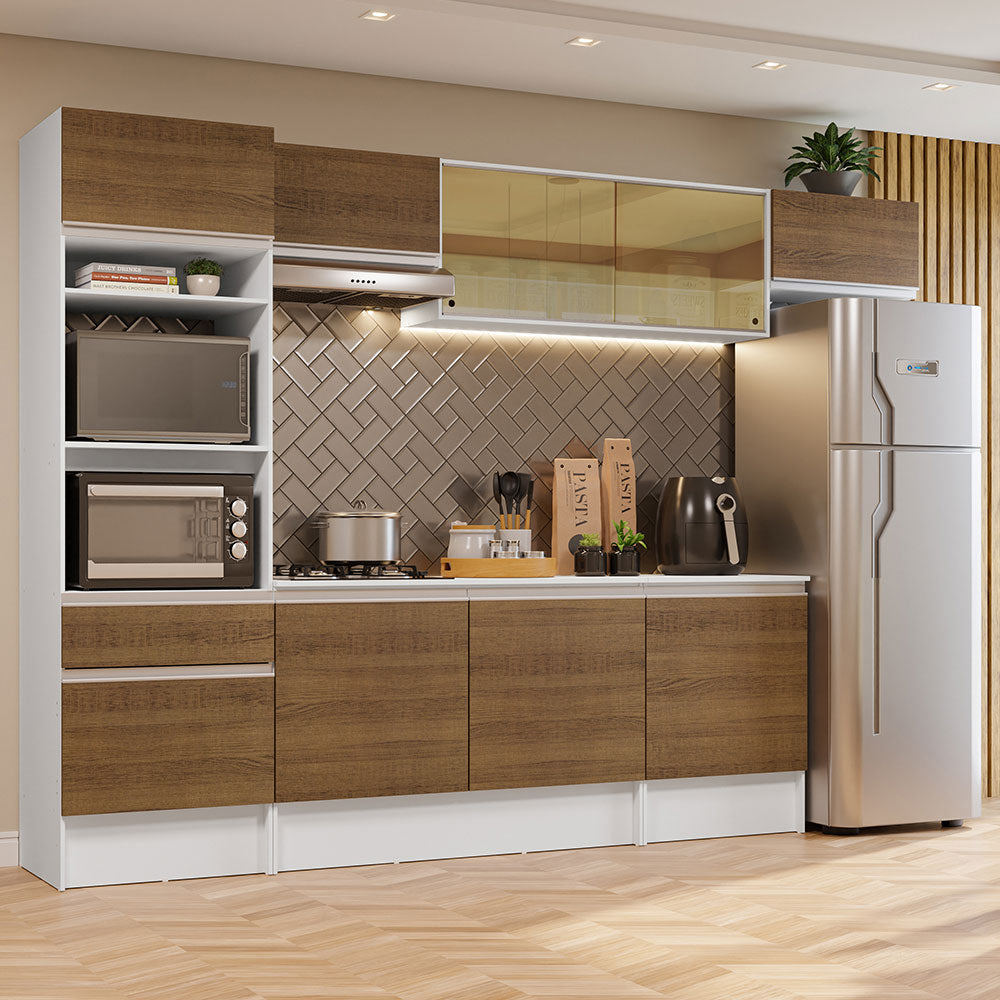 Cocina Integral Diamante 3.00 m con Encimera Blanco/Marrón
