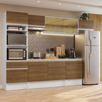 Cocina Integral Diamante 3.00 m con Encimera Blanco/Marrón