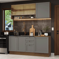 Cocina Integral Vik 1.80 Metros Marrón/Gris 04