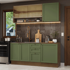 Cocina Integral Vik 1.80 Metros Marrón/Verde 04