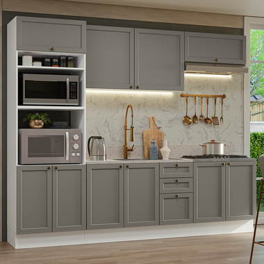 Cocina Integral Vik 2.70 Metros Blanco/Gris 01