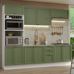 Cocina Integral Vik 2.70 Metros Blanco/Verde 01
