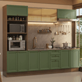 Cocina Integral Vik 2.70 Metros Marrón/Verde 02
