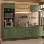 Cocina Integral Vik 2.70 Metros Marrón/Verde 02