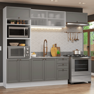 Cocina Integral Vik 2.70 Metros Blanco/Gris 03