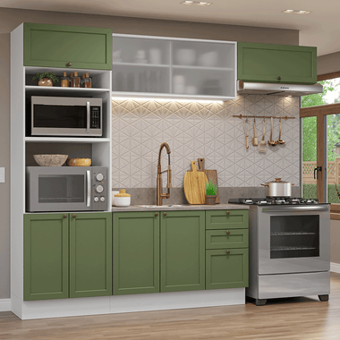 Cocina Integral Vik 2.70 Metros Blanco/Verde 03