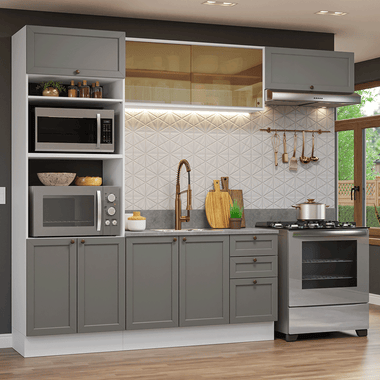 Cocina Integral Vik 2.70 Metros Blanco/Gris 04