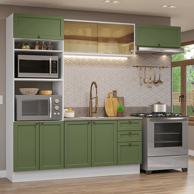 Cocina Integral Vik 2.70 Metros Blanco/Verde 04