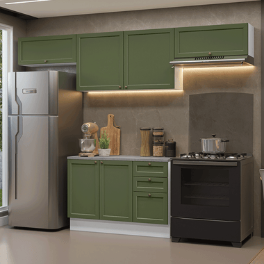 Cocina Integral Vik 2.80 m con Encimera Blanco/Verde 01