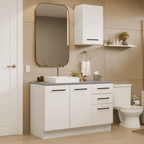 Conjunto de Mueble para Baño Agata 1.20 m 3 Puertas 3 Cajones Blanco