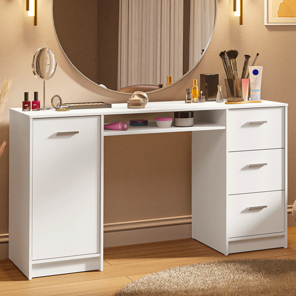 Tocador Maquillador Escritorio Madesa 1 Puerta 3 Cajones
