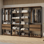 Clóset Modulado Abierto Valencia 4 Cajones 14 Niveles 180 cm x 258 cm x 45 cm Marrón/Negro 02
