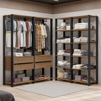 Clóset Modulado Abierto Valencia 4 Cajones 14 Niveles 180 cm x 258 cm x 45 cm Marrón/Negro 03