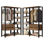 Clóset Modulado Abierto Valencia 4 Cajones 14 Niveles 180 cm x 258 cm x 45 cm Marrón/Negro 04