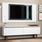 Centro de Entretenimiento para TV Le Mans Mesa y Panel Hasta 55 Pulgadas Blanco