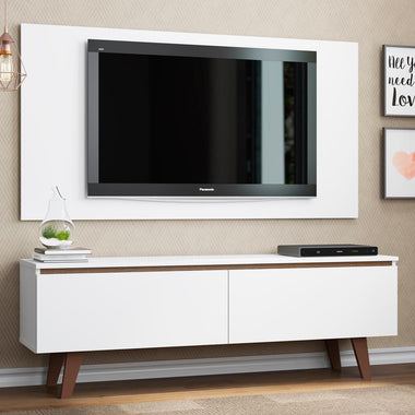 Centro de Entretenimiento para TV Le Mans Mesa y Panel Hasta 55 Pulgadas Blanco