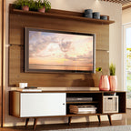 Centro de Entretenimiento para TV Dubai Mesa y Panel Hasta 65 Pulgadas Marrón/Blanco (Patas Marrón)