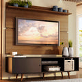 Centro de Entretenimiento para TV Dubai Mesa y Panel Hasta 65 Pulgadas Negro/Marrón (Patas Marrón)
