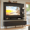 Centro de Entretenimiento para TV Reims Mesa y Panel Hasta 60 Pulgadas Negro