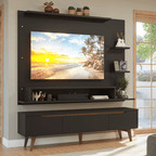 Centro de Entretenimiento para TV Reims Mesa y Panel Hasta 60 Pulgadas Negro