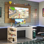 Escritorio Gamer Moderno + Panel para TV Hasta 65 Pulgadas