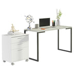 Escritorio de Oficina Industrial y Cajonera Madesa GrisBlanco