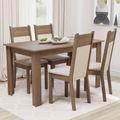 Juego de Comedor Cali con 4 Sillas Marrón/Crema