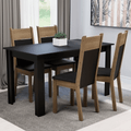 Juego de Comedor Havana con 4 Sillas Negro/Marrón