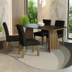 Juego de Comedor Ruby con 4 Sillas Marrón/Negro/Oxford