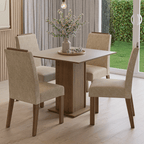 Juego de Comedor Aspen con 4 Sillas Marrón/Crema/Imperial