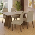 Juego de Comedor Tulum con 4 Sillas Marrón/Crema/Imperial