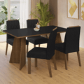 Juego de Comedor Tulum con 4 Sillas Marrón/Negro/Oxford