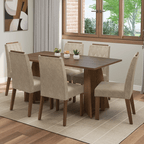 Juego de Comedor Leon con 6 Sillas Marrón/Imperial