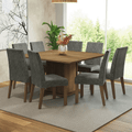 Juego de Comedor Doris con 8 Sillas Marrón/Plateado