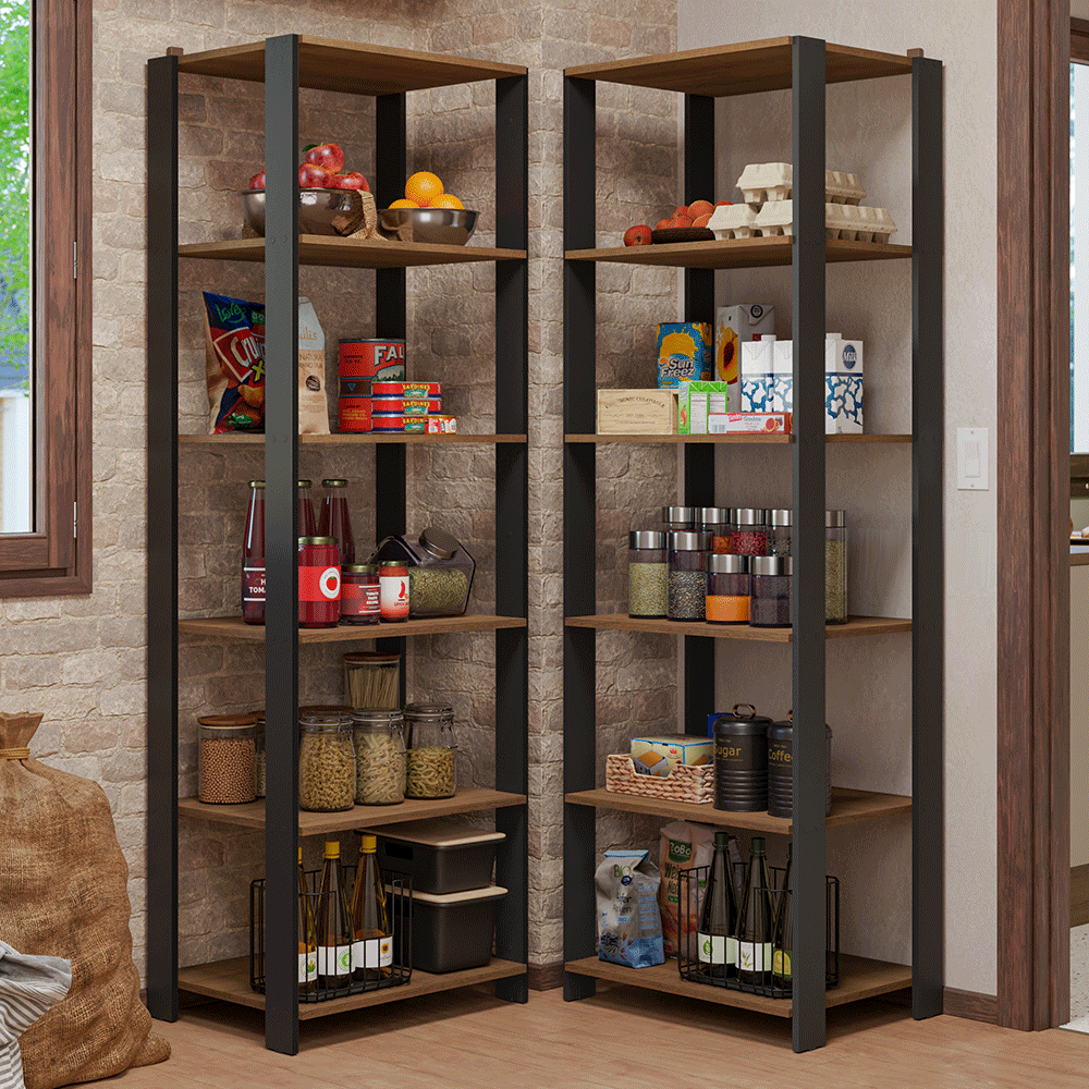 Estante Organizador Multiuso Madesa de 10 Repisas 118 cm Marrón/Negro