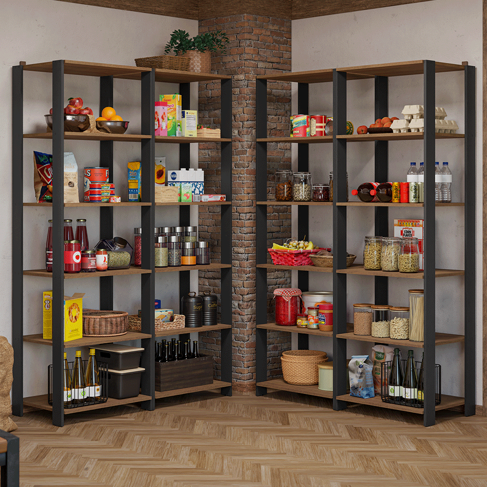 Estante Organizador Multiuso Madesa de 20 Repisas 236 cm Marrón/Negro