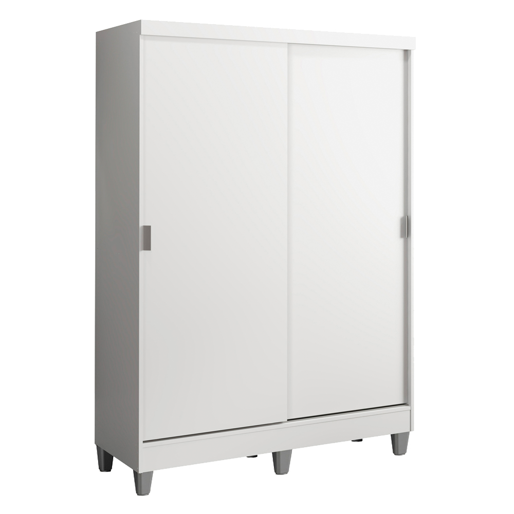 Clóset Luke con Patas 2 Puertas Corredizas 2 Cajones Blanco 192 cm x 120 cm x 53 cm