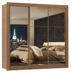 Clóset Monaco 3 Puertas Corredizas con Espejos Marrón 170 cm x 205 cm x 51 cm