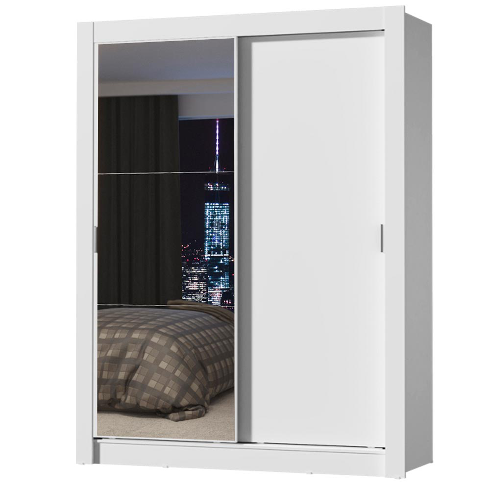 Clóset Denver 2 Puertas Corredizas 1 Espejo Blanco 117 cm x 205 cm