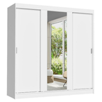 Clóset Reno 3 Puertas Corredizas 1 Espejo Blanco 180 cm x 205 cm x 54 cm